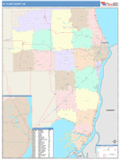 St. Clair County, MI Digital Map Color Cast Style